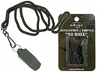 Спасательный Свисток сигнальный с шнурком на шею Mil-Tec от Sturm "No Ball" (16328100) АБС-пластик
