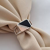 Чоловічий перстень срібний із золотою пластиною та чорними оніксом і фіанітами