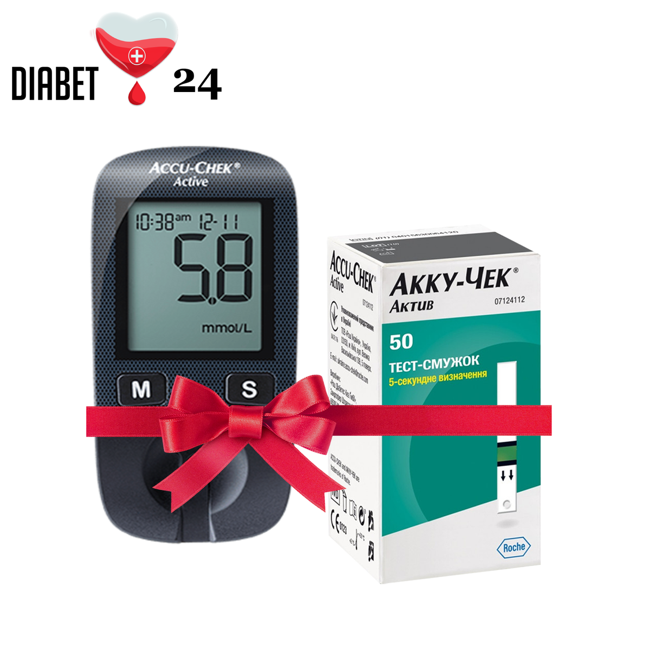 Глюкометр Акку Чек Актив (Accu Chek Active) + 50 тест-смужок, фото 1