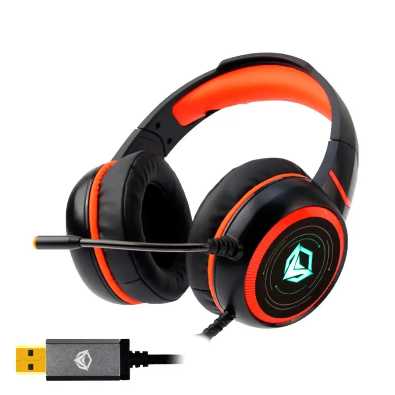 Ігрові навушники MEETION Gaming Backlit HiFi MT-HP030 з мікрофоном і LED-підсвіткою 7.1 USB дротові Black