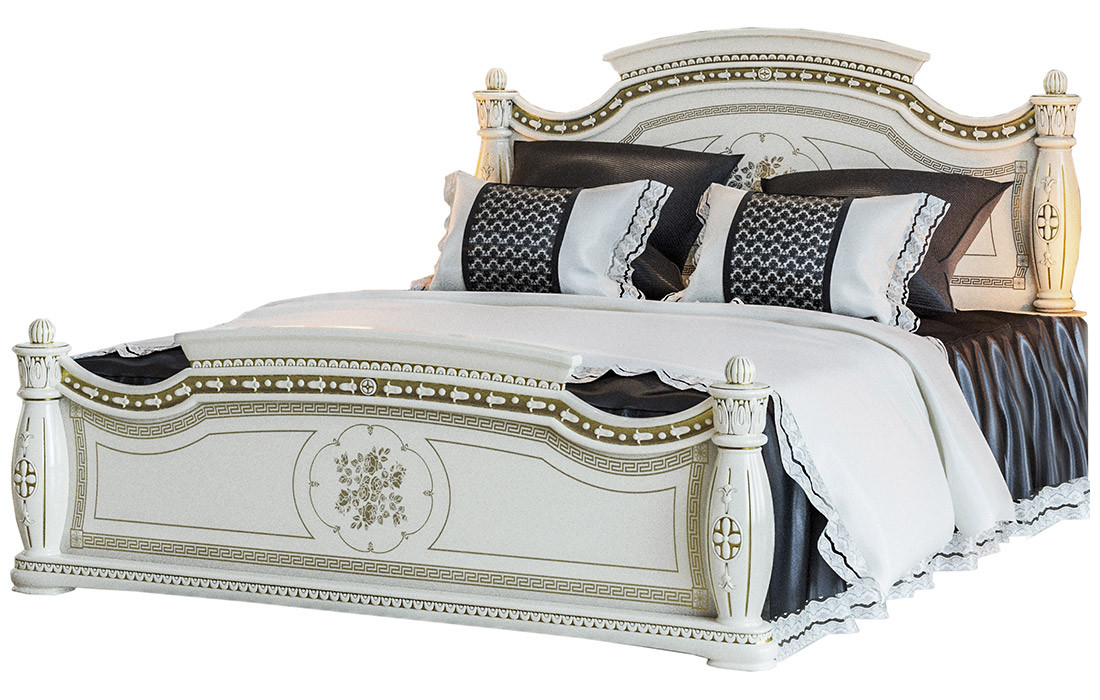 Ліжко двоспальне Жасмін без матраца та каркаса ДСП Біле 1600х2000 мм (Світ Меблів TM)