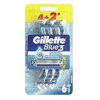 Станок Gillette 3 леза BLUE Cool 3/ 6шт.в уп.!!!!!!!!!!!!!!