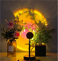 Светильник с эффектом заката и рассвета проекционный Sunset Lamp Проектор LED лампа с подсветкой