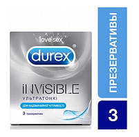 А.Розпродаж — 20% Прорізування Durex Invisible 3 шт. (5052197049589)