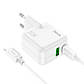 Адаптер сетевой HOCO Type-C to Lightning Cable Lucky dual-port charger set C111A |1USB/1Type-C, 30W/3A,, фото 6