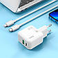 Адаптер сетевой HOCO Type-C to Lightning Cable Lucky dual-port charger set C111A |1USB/1Type-C, 30W/3A,, фото 3