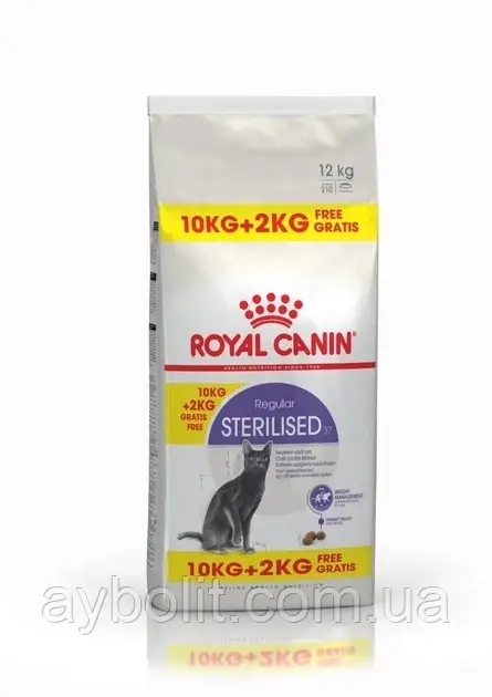 Сухий корм для дорослих стерилізованих кішок Royal Canin STERILISED 10+2 кг (3182550773928)