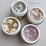 Фольгована гель світло фіолетова фарба платинум для нігтів Global Fashion SPECTRUM 5g №12, фото 3