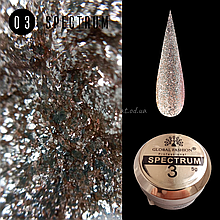 Фольгована гель фарба шампань (світле золото) платинум для нігтів Global Fashion SPECTRUM 5g №03