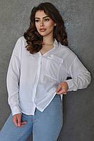 Рубашка женская однотонная белого цвета размер L 156876L GL_55