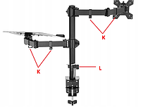 Настільний кронштейн для монітора 10-32" і ноутбука до 17" VX-141, фото 2