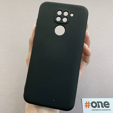 Чохол для Xiaomi Redmi Note 9 чохол накладка із закритою камерою на сяомі редмі нот 9 чорний q7n, фото 1
