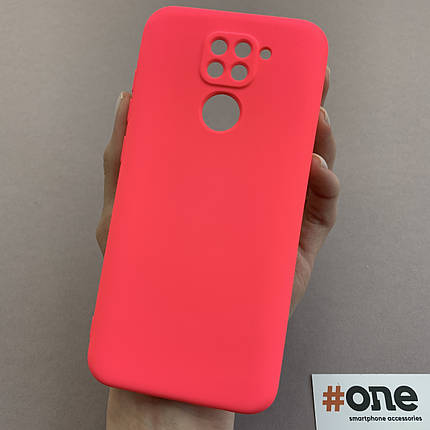 Чохол для Xiaomi Redmi Note 9 чохол накладка із закритою камерою на сяомі редмі нот 9 малиновий q7n, фото 1