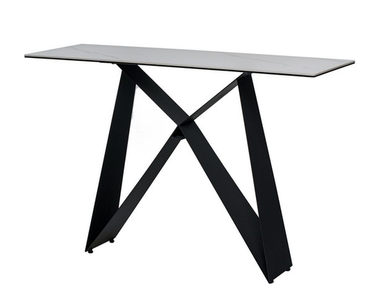 Консоль Бруно 120*40*80 (h) кераміка білий мармур / чорний TM Vetro Mebel, фото 1