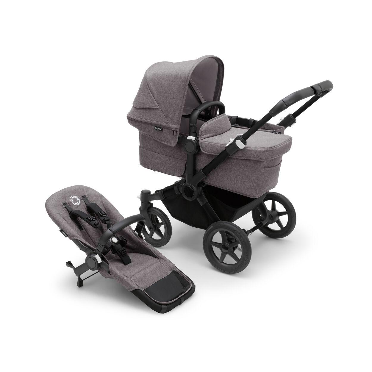 Bugaboo - Коляска 2 в 1 Donkey 5 MONO у зборі для однієї дитини Black/Grey mélange-Grey mélange