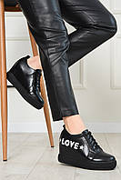 Туфли-сникерсы женские демисезонные черного цвета 154178L GL_55
