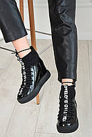 Туфлі-снікерси жіночі демісезонні чорного кольору 154206L