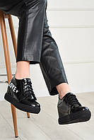 Туфли-сникерсы женские демисезонные черного цвета 154191L GL_55