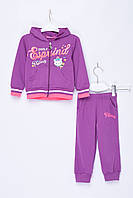 Спортивный костюм детский для девочки с капюшоном фиолетового цвета 153653L GL_55