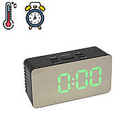 Годинник настільний електронний LED Mirror Clock DS-3658L дзеркальний будильник з термометром