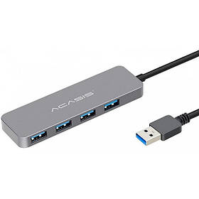 USB hub Acasis HS-080 на 4 порти USB 3.0 (Сріблястий)