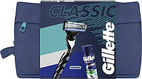 Бритвенный набор Gillette Mach 3 Classic (2 кассеты + гель Soothing Sensitive 200 мл + сумка) 02482