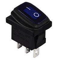 Перемикач KCD1-2-101WN BL/B ON-OFF 220V 3pin вологозах, з підсв, синій