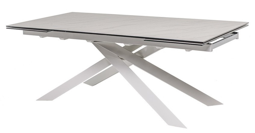 ТМL-890 стіл розкладний 200/300 кераміка білий мармур TM Vetro Mebel