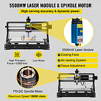 VEVOR CNC 3018 DIY гравировальный станок 5500 мВт Pro 300x180x45 мм гравировальный станок 3 оси мини лазерный