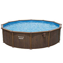 Каркасний круглий басейн Bestway 561CU (488-130см, 21490 л, сходи, фільтр, тент, дозатор) Коричневий, фото 2