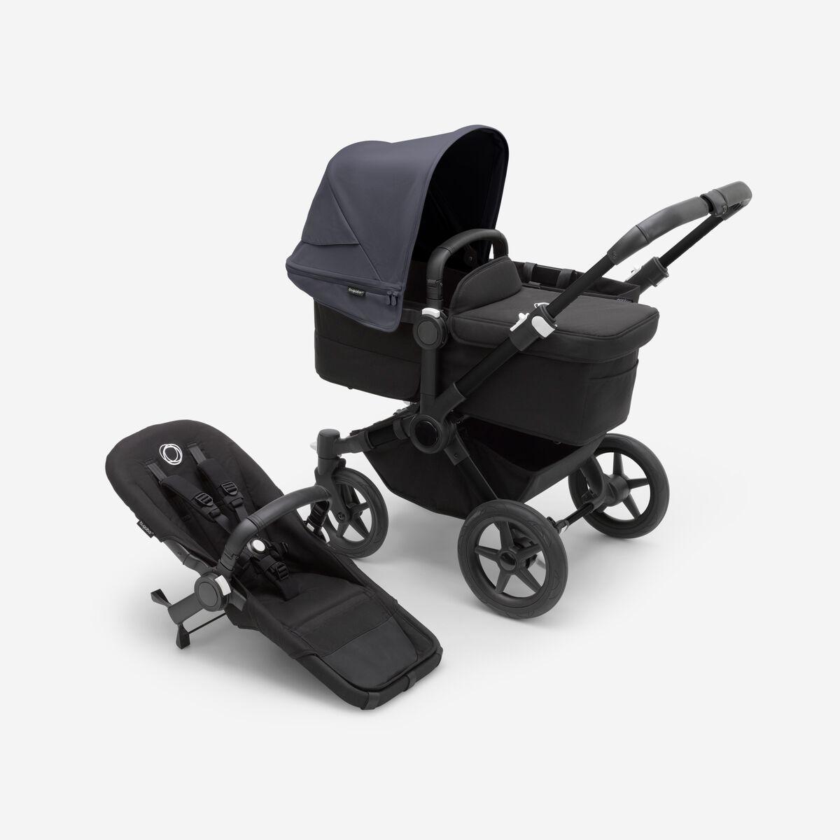Bugaboo - Коляска 2 в 1 Donkey 5 MONO у зборі для однієї дитини Black/Midnight black-Stormy blue