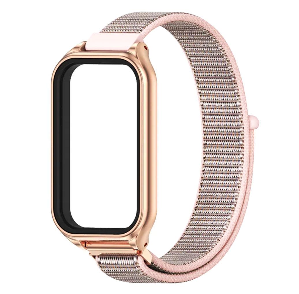 Ремінець нейлоновий Mijobs для фітнес браслета Xiaomi Mi Smart Band 8 Active - Rose Gold, фото 1
