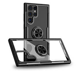 Чохол Primolux Ring Magnetic Stand для Samsung Galaxy S22 Ultra (SM-G908) - Black
