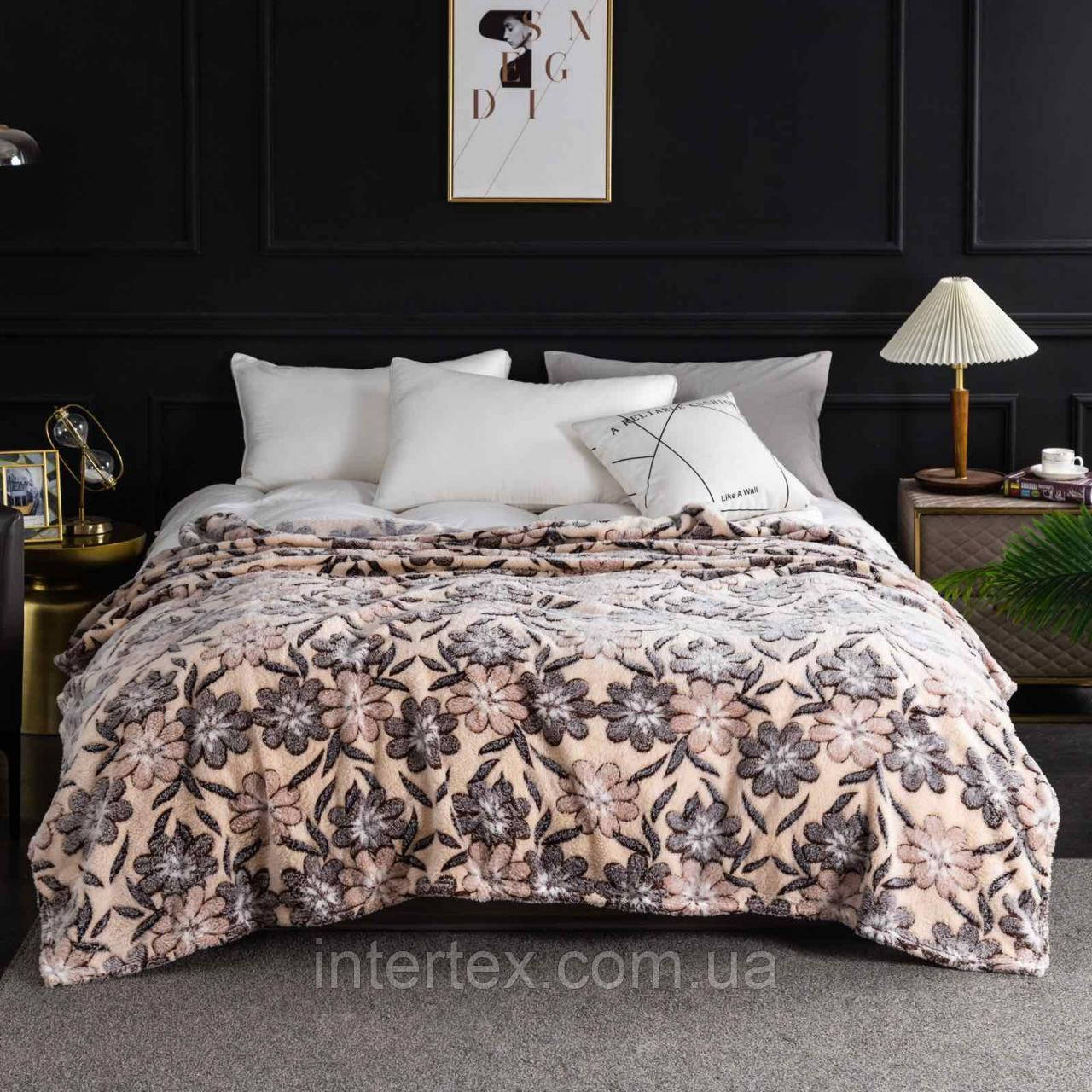 Покривало велюрове з малюнком 220х200 см., фото 1