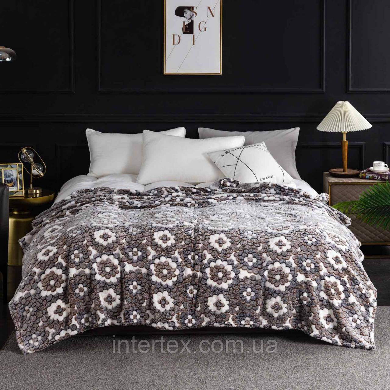 Покривало велюрове з малюнком 220х200 см., фото 1