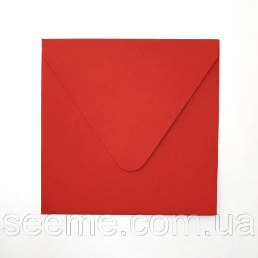 Конверт 105x105 мм, колір вишнево-червоний (cherry red), КОМПЛЕКТ 10 шт.