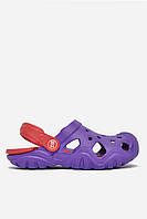 Кроксы детские для девочки фиолетового цвета с коралловым ободком 156183L GL_55