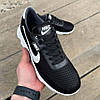 Чоловічі літні кросівки (шкіра, текстиль), чорні кроси, чоловіче взуття на літо, розмір 40 41 42 43 44 45, фото 5