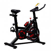 Спинбайк для дома до 150 кг механический VNK Home Spin Bike черный с красным (велотренажер)