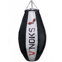 Боксерская груша апперкотная 110 см 50-60 кг профессиональная V`Noks черно-белая (цепи в комплекте)