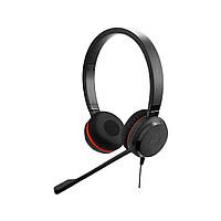 Наушники с микрофоном проводные USB Jabra Evolve 20 MS Stereo(4999-823-309) кожа, с шумоподавлением черные б/у