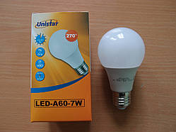 Лампа світлодіодна Unistar LED-A60-7W E27