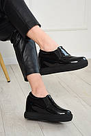 Туфли-сникерсы женские демисезонные черного цвета 154202L GL_55
