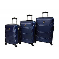 Набор чемоданов Bonro 2019 сумка на колесиках багажный чемоданчик темно синий 3 штуки (bo-10500304) PER
