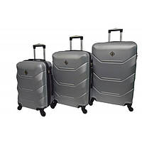 Набор чемоданов Bonro 2019 сумка на колесиках багажный чемоданчик серебряный 3 штуки (bo-10500302) PER