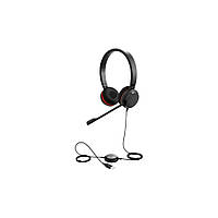 Наушники с микрофоном проводные USB Jabra Evolve 20 MS Stereo(4999-823-309) кожа, с шумоподавлением черные б/у