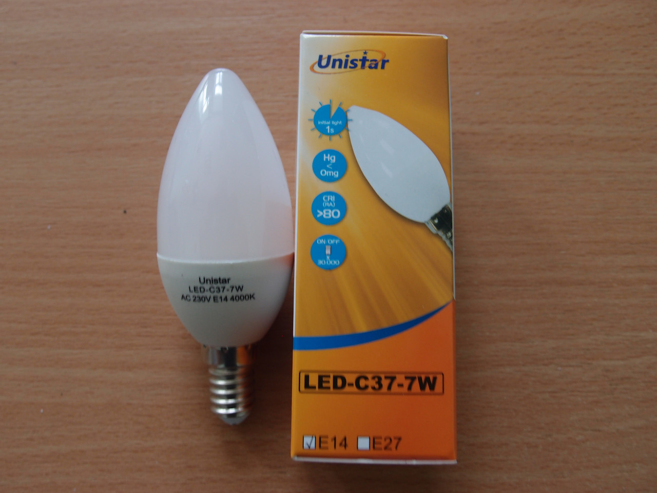 Лампа світлодіодна свічка ТМ Unister LED-C37-7W E14