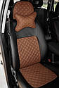 Чохли на сидіння екошкіра преміум Коричневий, фото 6