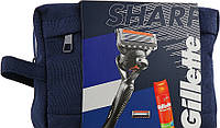 Бритвенный набор Gillette Sharp Fusion 5 ProGlide ( 2 кассеты + гель Sensitive Shave + сумка) 02483