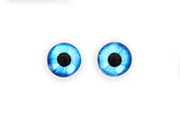 Глаза реалистичные 3D, синие, 10 мм